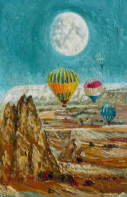 Moonlit Balloons Over Cappadocia