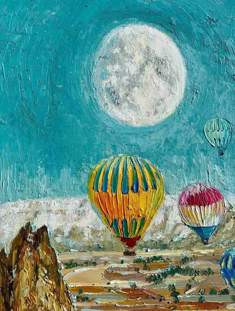 Moonlit Balloons Over Cappadocia